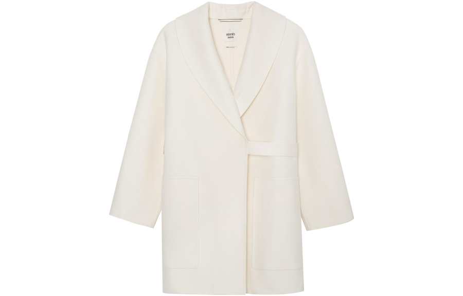 HERMES HERMES Coat Women's Spring Coat Ecru