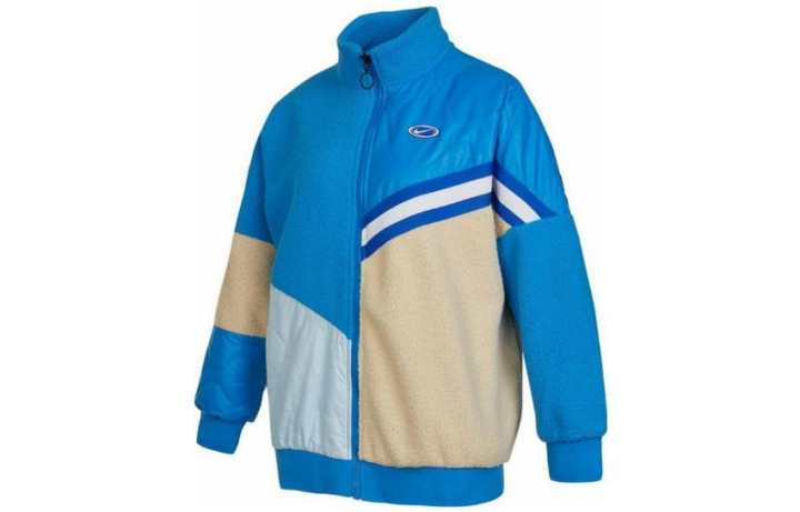 Nike Nike Velvet Jackets Women's Blue Stand Collar Moderate
