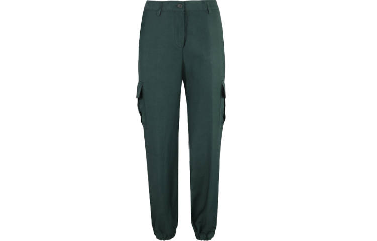 PAROSH Casual Pants Women's Green Cuffed Pants