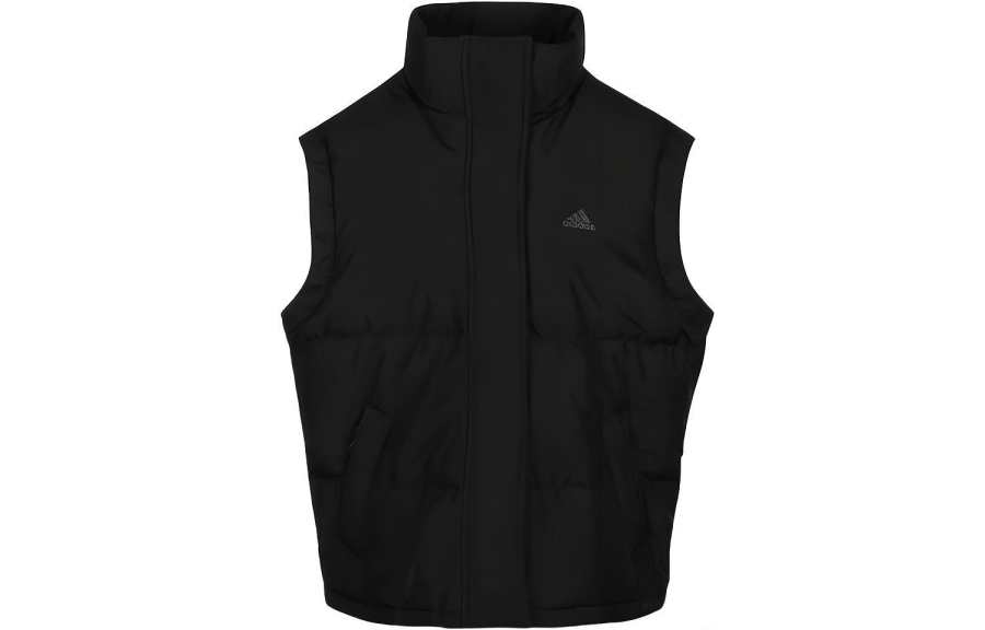 Adidas Adidas Down Vests Women's Black Stand Collar Moderate Urban Techwear