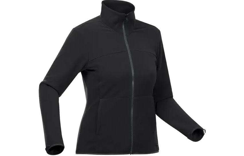 DECATHLON SH100 Hiking Waterproof Windbreaker Jacket Women's Black/Black