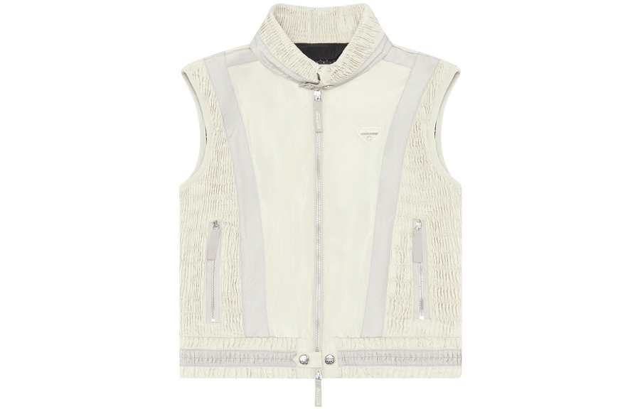 DIESEL Vests Women's White Stand Collar Moderate Straight Fit