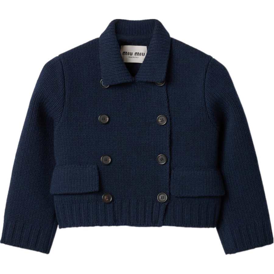 MIU MIU MIU MIU Cropped Wool Jacket 'Navy'