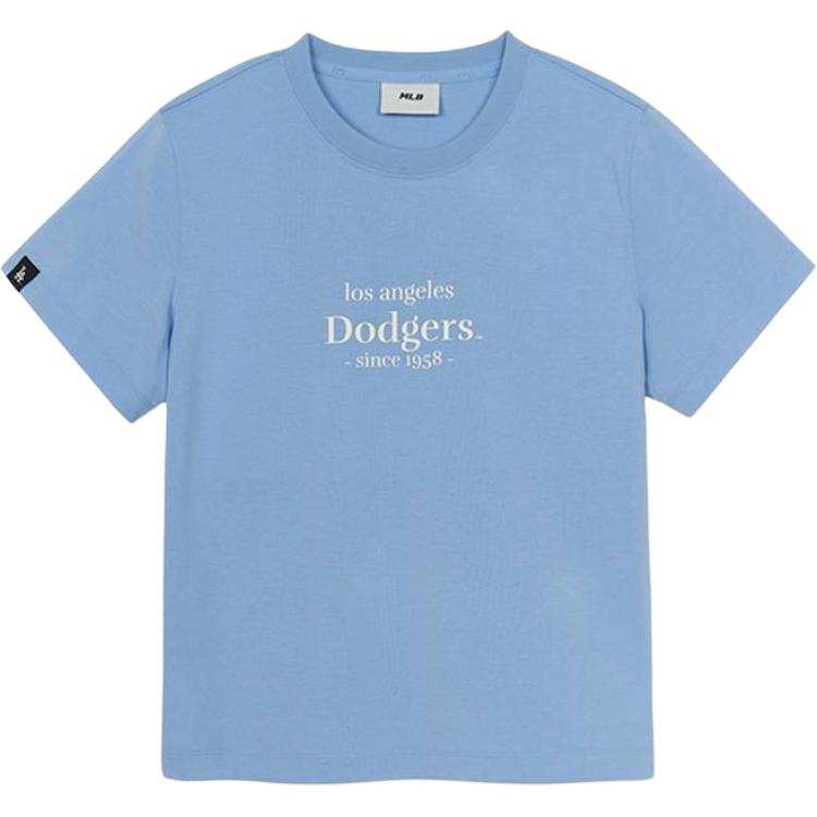 MLB Preppy Style Collection Los Angeles Dodgers SS25 T Shirt Women's Sky Blue