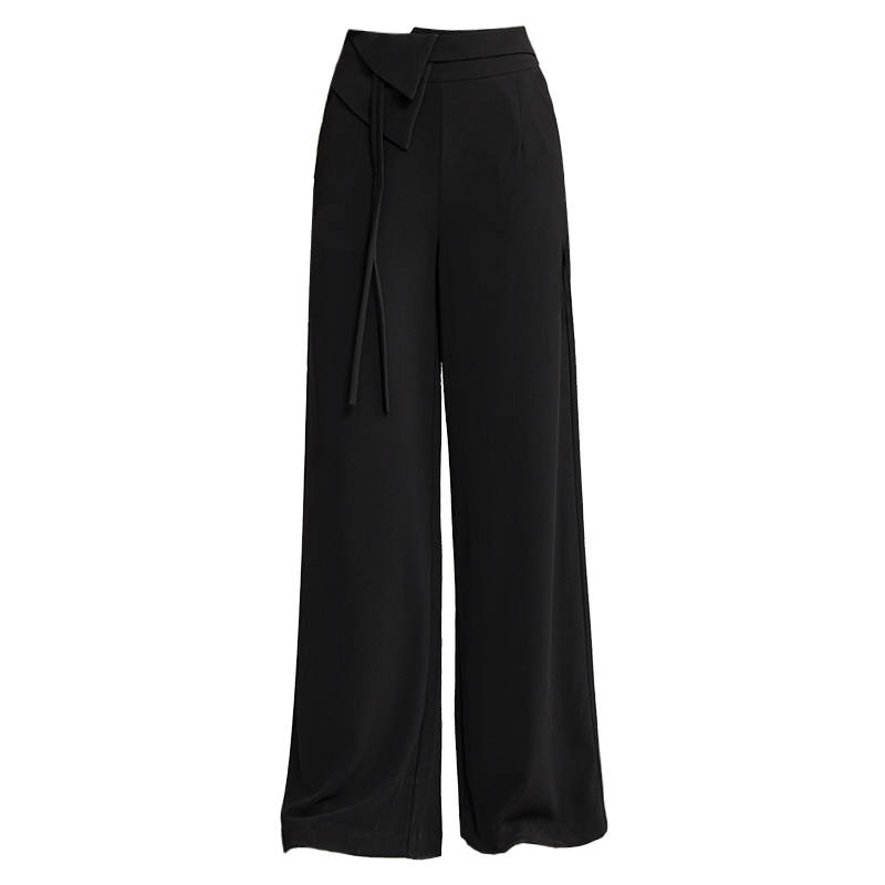 ELLE Casual Pants Women's Black Moderate Straight Fit Pants