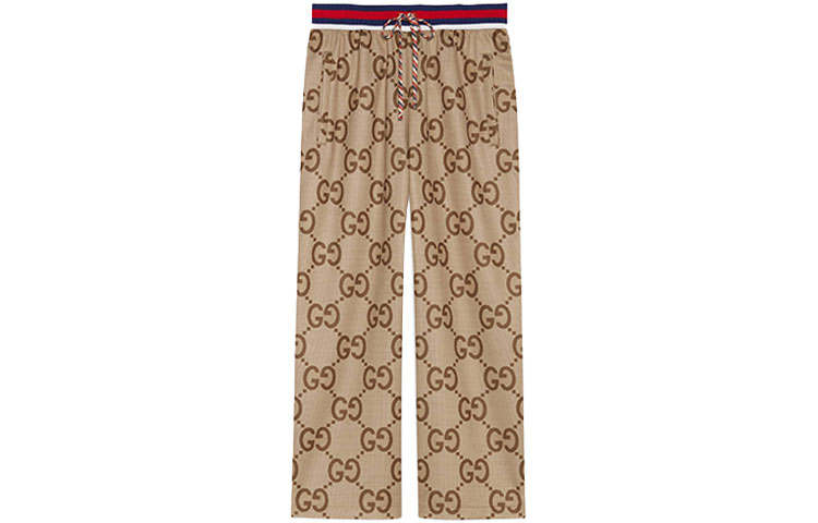 GUCCI SS22 Knitted Sweatpants Women's Camel