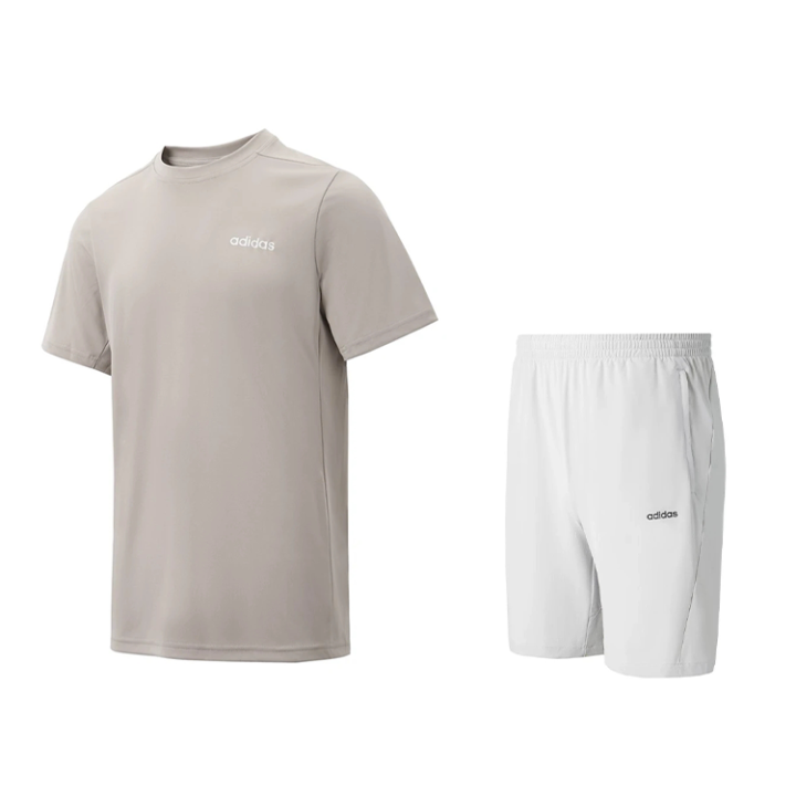 Adidas Adidas Casual Sportswear Unisex Khaki Top+White Bottom