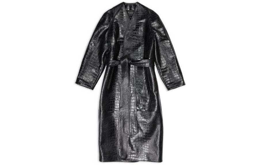 Balenciaga SS23 Leather Jacket Loose Fit Women's Black