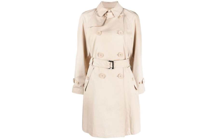 EMPORIO ARMANI Trench Coats Women's Khaki Lapel Moderate Other