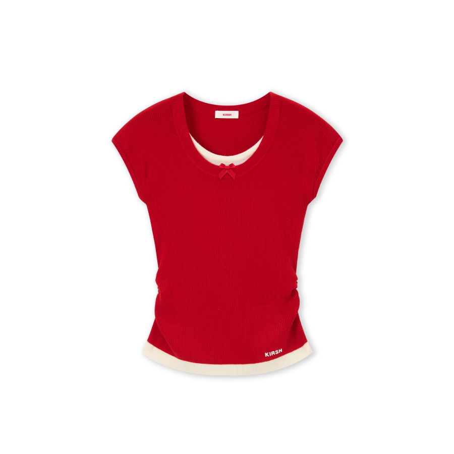 Kirsh Knitwear Women's Crew Neck Thin Mock Two Piece
