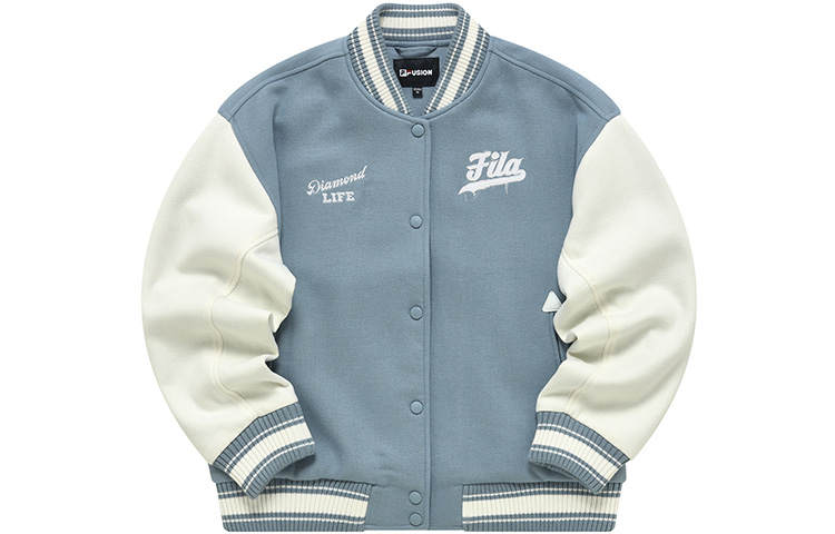 FILA FUSION Baseball Jerseys Women's New Zealand Blue Baseball Collar Moderate Straight Fit