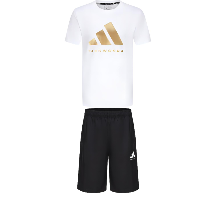 Adidas Adidas Taekwondo Casual Sportswear Unisex Set White Gold+Black