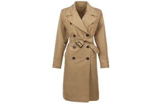 MaxMara Studio Trench Coats Women's Khaki Suit Collar Moderate