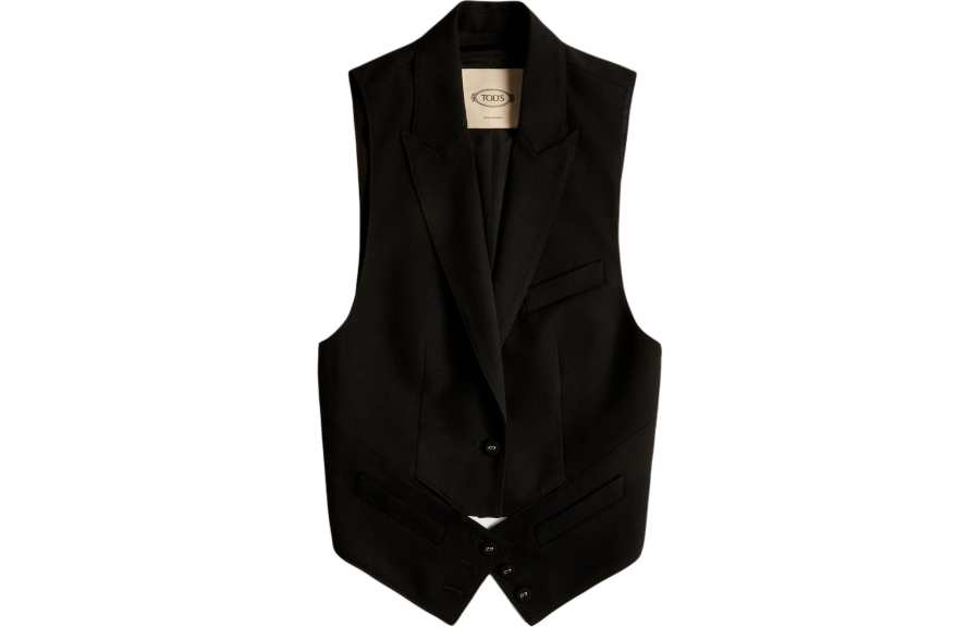 TOD'S Belted Virgin Wool Waistcoat