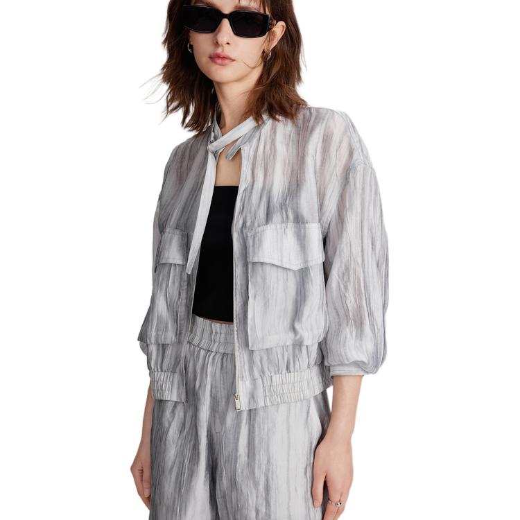 ELLE Cropped Coats Women's Stand Collar Moderate
