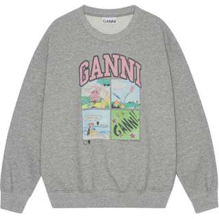 GANNI Logo Printed Oversized Sweatshirt