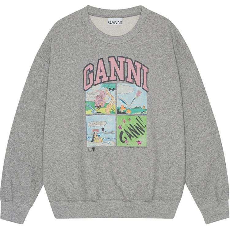 GANNI GANNI Logo Printed Oversized Sweatshirt