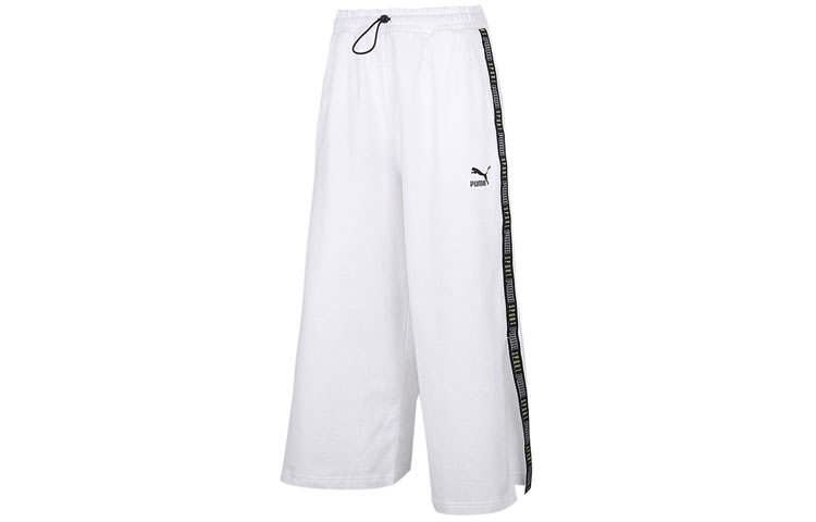 PUMA Casual Pants Women's White Moderate Wide Leg Pants