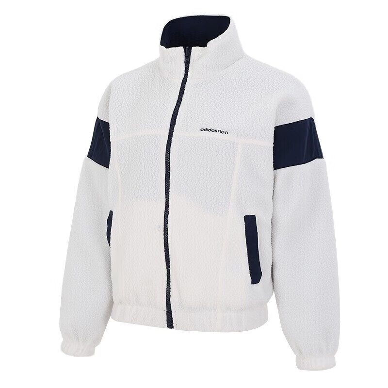 Adidas Neo Velvet Jackets Women's Pink White Stand Collar Moderate