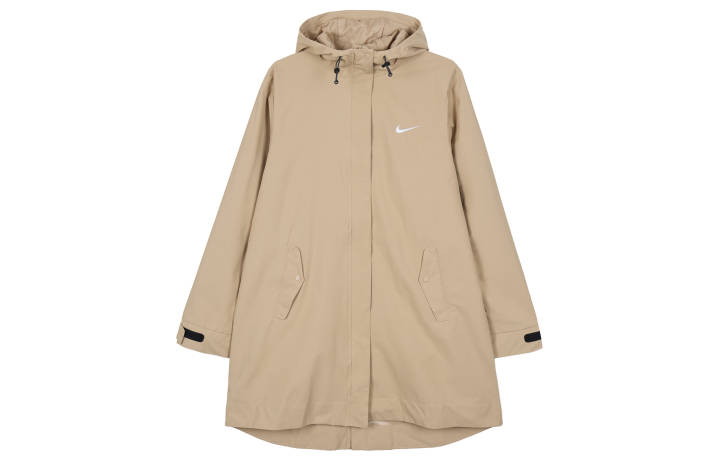 Nike Nike Women'ss Logo Woven Parka Hooded Jacket Brown