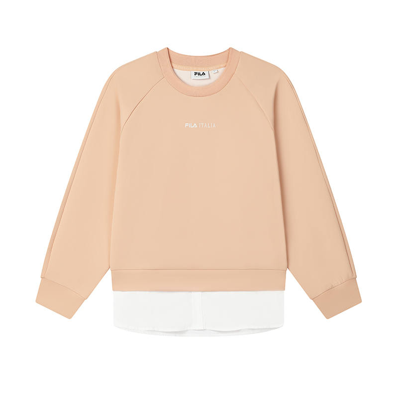 FILA Knit Fabric Sweatshirts Women's Light Gray Orange