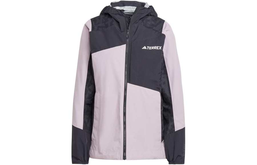 Adidas Adidas Waterproof And Rainproof Windbreaker Jacket Women's Gray Purple