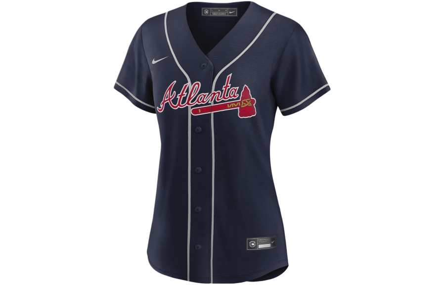 Nike Nike MLB Collaboration Atlanta Braves Ronald Acuna Jr. Baseball Jacket Women's Marine Blue