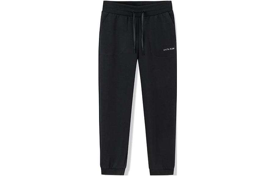 ANTA Variety Training Collection Knitted Sweatpants Women's Black Moderate Cuffed Pants