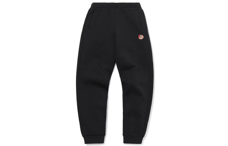 Li-Ning Li Ning Knitted Sweatpants Women's New Standard Black Moderate Straight Fit Pants