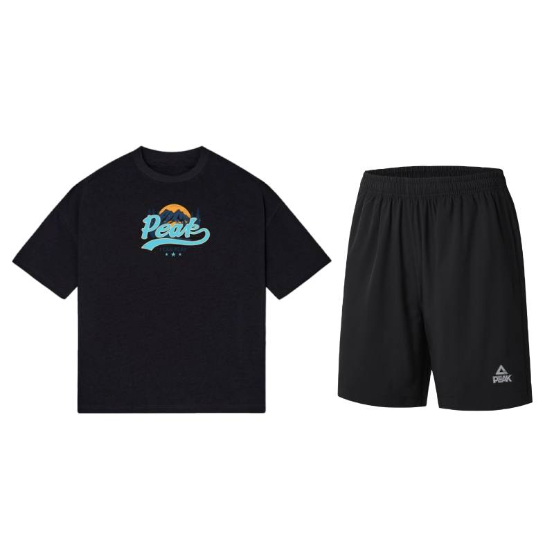 PEAK Casual Sportswear Unisex Two Piece Set Black/White
