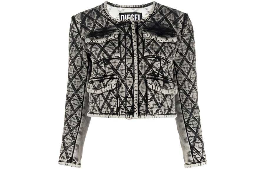DIESEL DIESEL Contrast-stitching Cropped Jacket