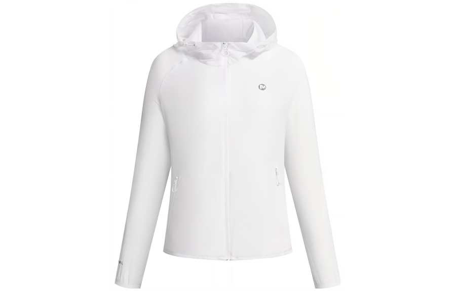 MERRELL Sun Protection Clothing Women's White Hooded Non Detachable Thin Straight Fit
