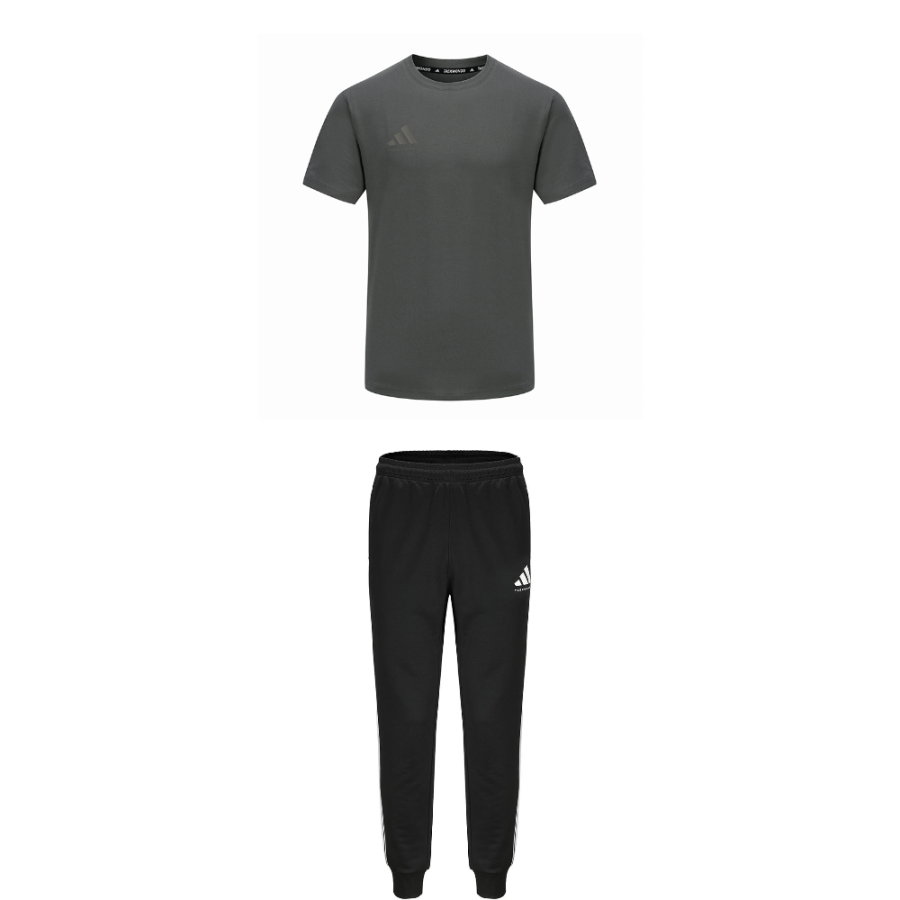 Adidas Adidas Taekwondo Casual Sportswear Unisex Set Gray+Black