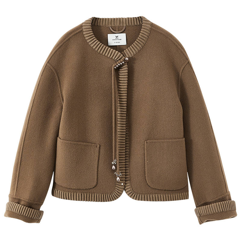 XIANGYING Coats Women's Camel Moderate