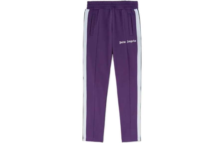 PALM ANGELS Knitted Sweatpants Women's Purple Moderate Straight Fit Pants