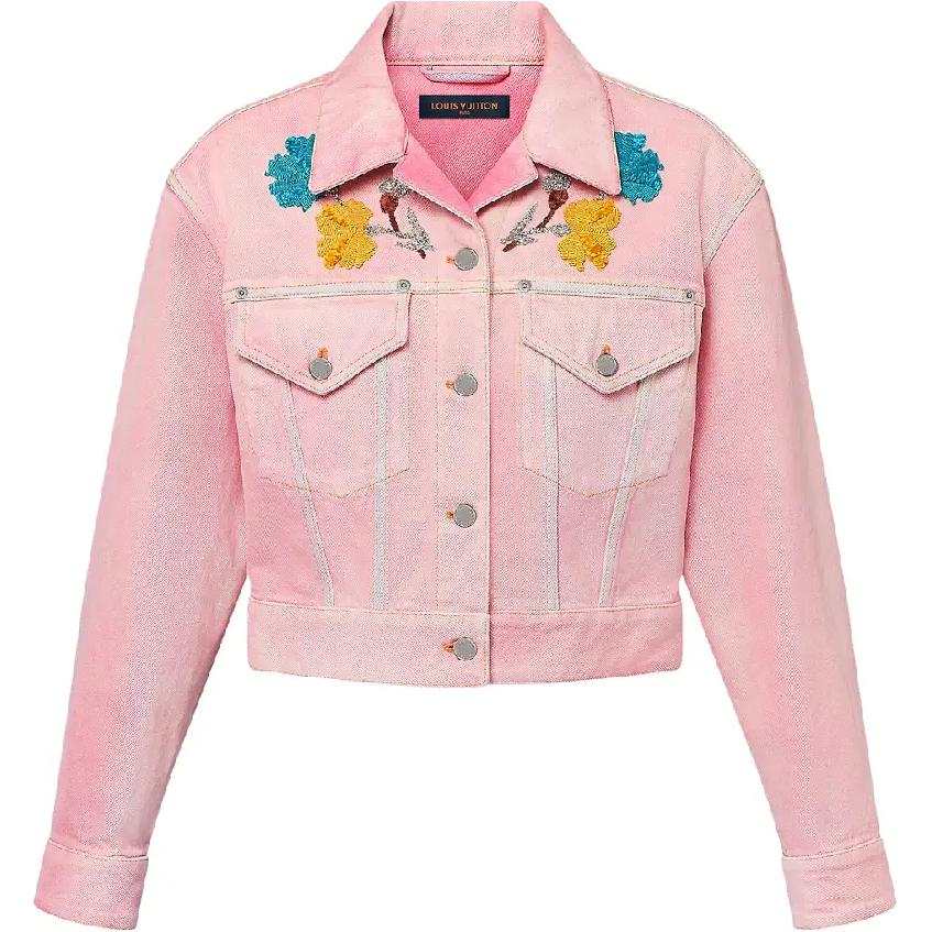 LOUIS VUITTON Lv Embroidered Accent Denim Jacket