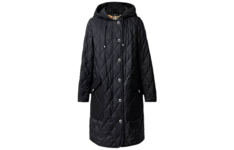 Burberry diamond-quilted hooded coat