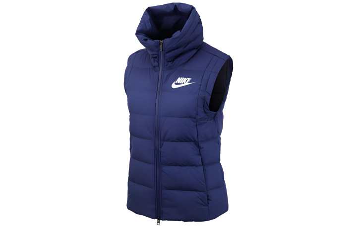 Nike Nike Down Vests Women's Navy Blue Stand Collar Moderate Other