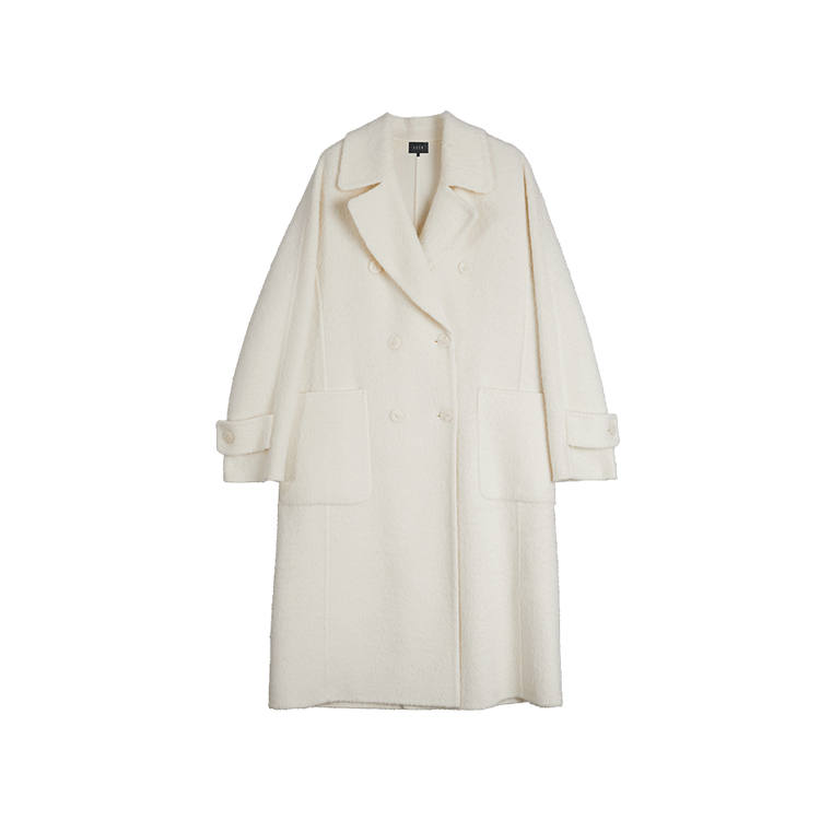 ELLE ELLE Coats Women's Ecru Lapel Thickened