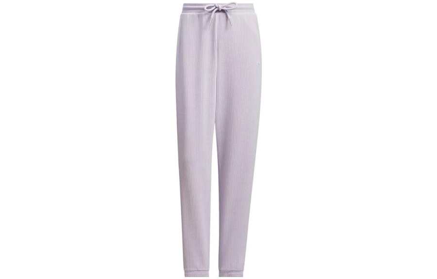 Adidas Originals Knitted Sweatpants Women's Light Purple Moderate Straight Fit Pants