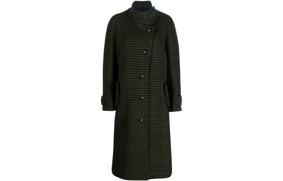 LOW CLASSIC Coats Women's Green Stand Collar Moderate