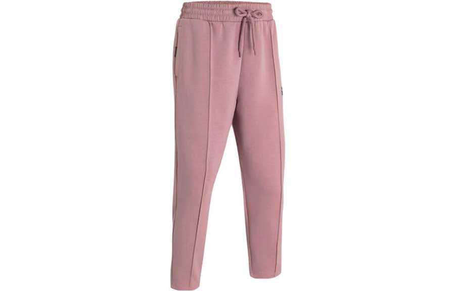 Under Armour Knitted Sweatpants Women's Pink Moderate Straight Fit Pants