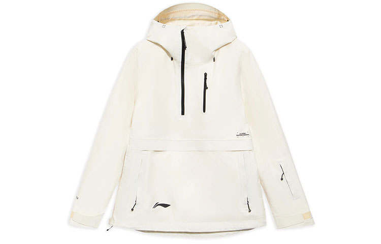 Li-Ning Li Ning Puffer Jackets Women's Ecru Hooded Moderate Other