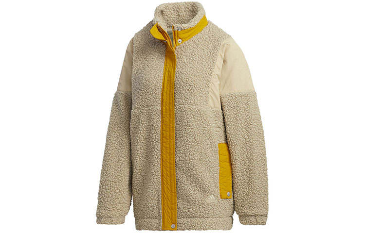 Adidas Adidas Velvet Jackets Women's Grassland Brown Stand Collar Moderate