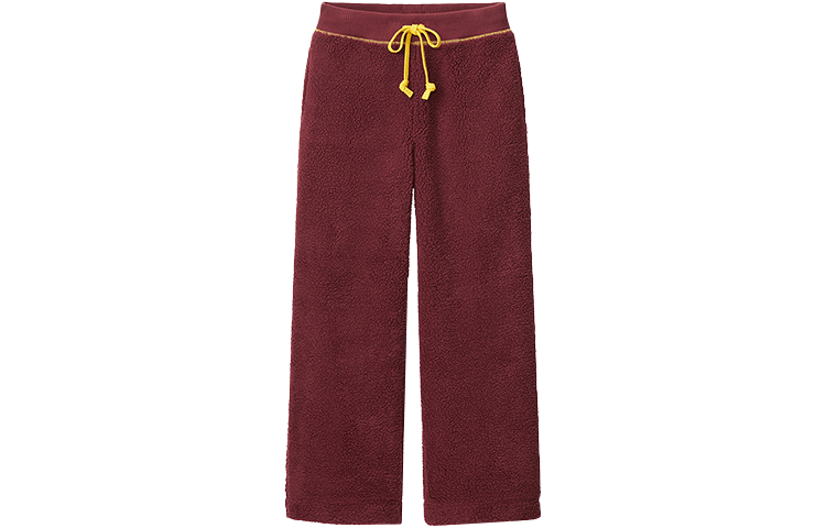 UNIQLO x JW Anderson Straight Fit Pants Moderate Casual Pants Women's Dark Red