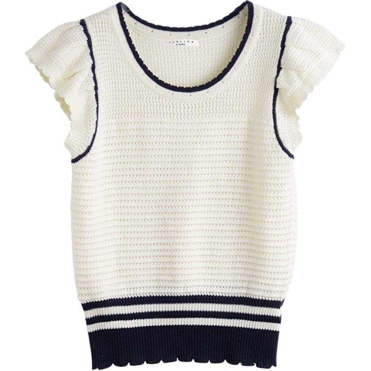 Tonlion Knitwear Women's Ecru Crew Neck Moderate
