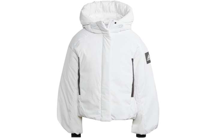 Adidas Adidas Puffer Jackets Women's White Hooded Moderate Puffer Jacket