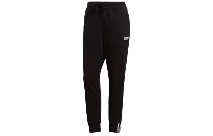 Adidas Originals Knitted Sweatpants Women's Black Moderate Straight Fit Pants