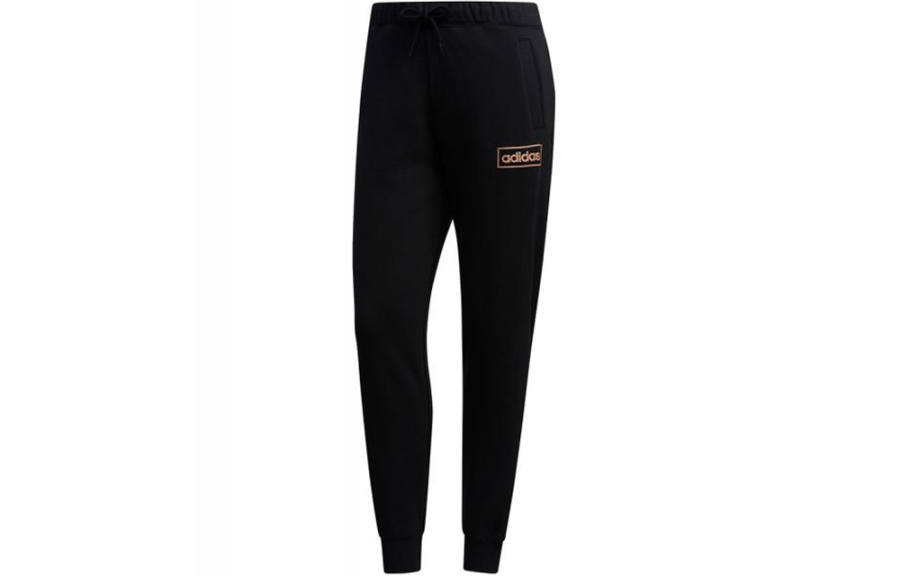 Adidas Neo Knitted Sweatpants Women's Black Thickened Cuffed Pants