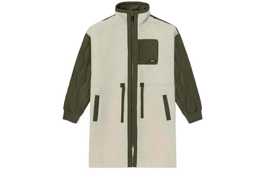Vans Velvet Jackets Women's White Stand Collar Moderate